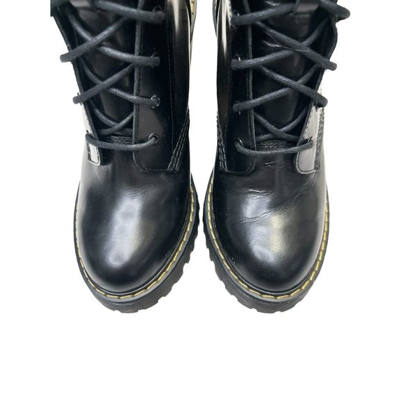 Doc Martens Persephone Black Leather Platform Heel Boots Size 8 - Picture 3 of 9